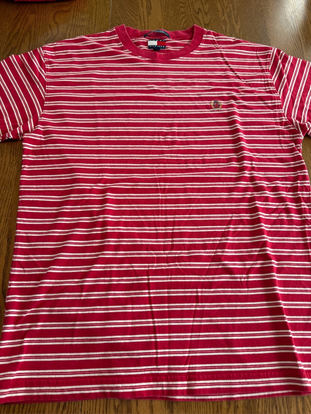 Vintage Tommy Hilfiger Red Striped Tee Large